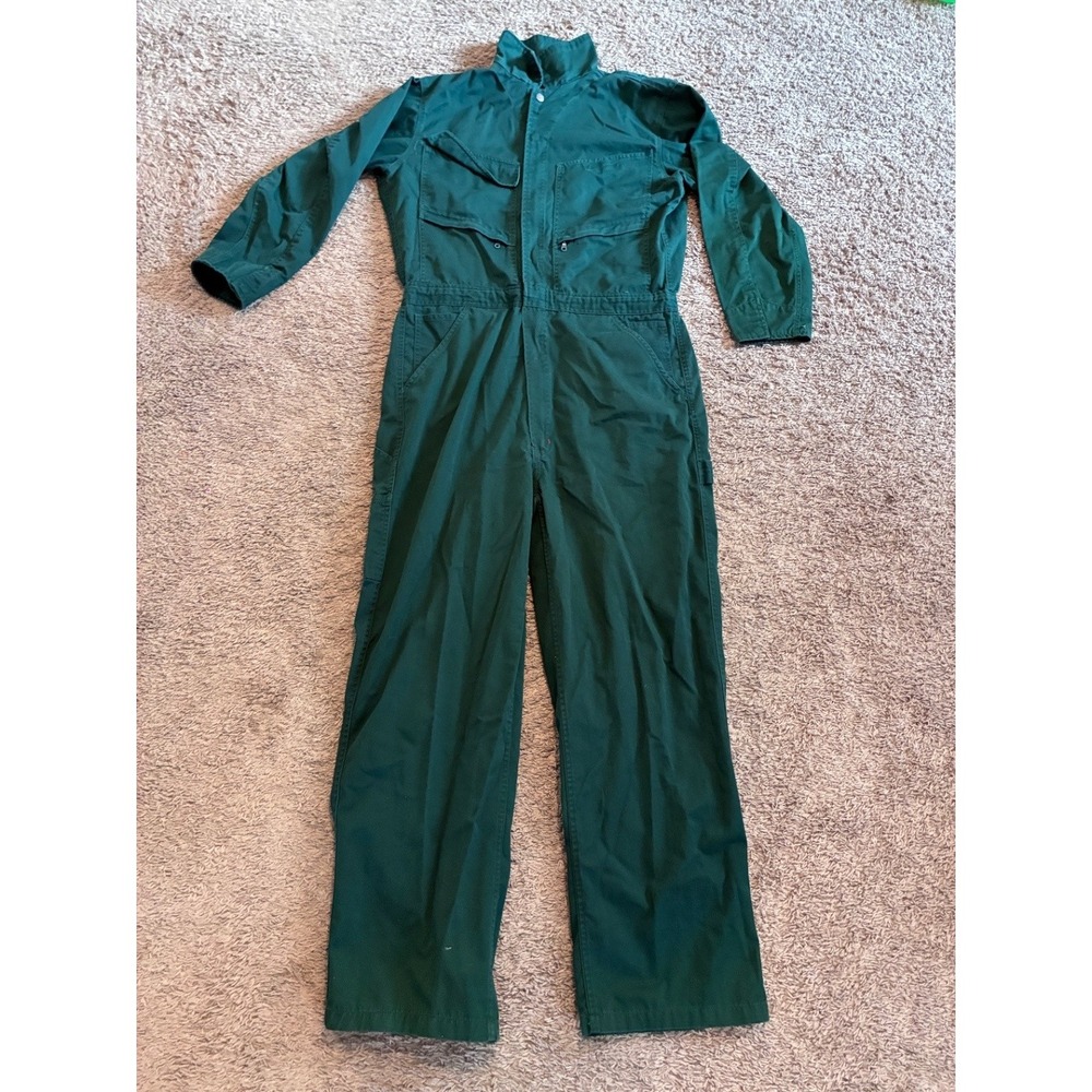 Craftsman Men's Green Cotton Blend Coverall Pants Size M Regular Work Zippers